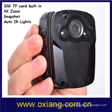 HD portable police wearable dvr camera with rechargeable li-battery and USB